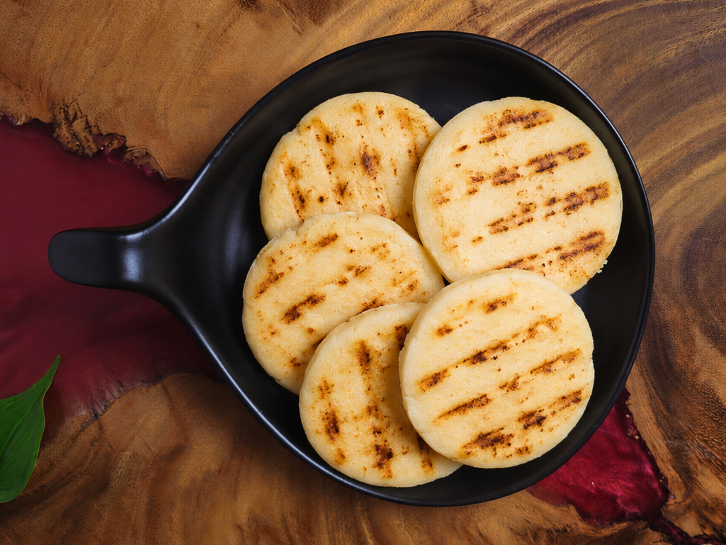 Handmade Colombian arepas